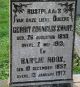 Grafsteen G C Swart en B Roos op begraafplaats Midsland