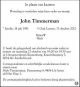 Overlijdensadvertentie John Timmerman Overlijdensadvertentie John Timmerman