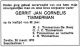 Overlijdensadvertentie G J C Timmerman
